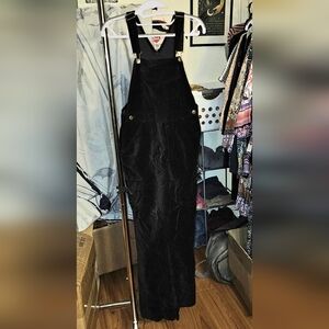 Old Navy Black Velvet Girls Overalls
